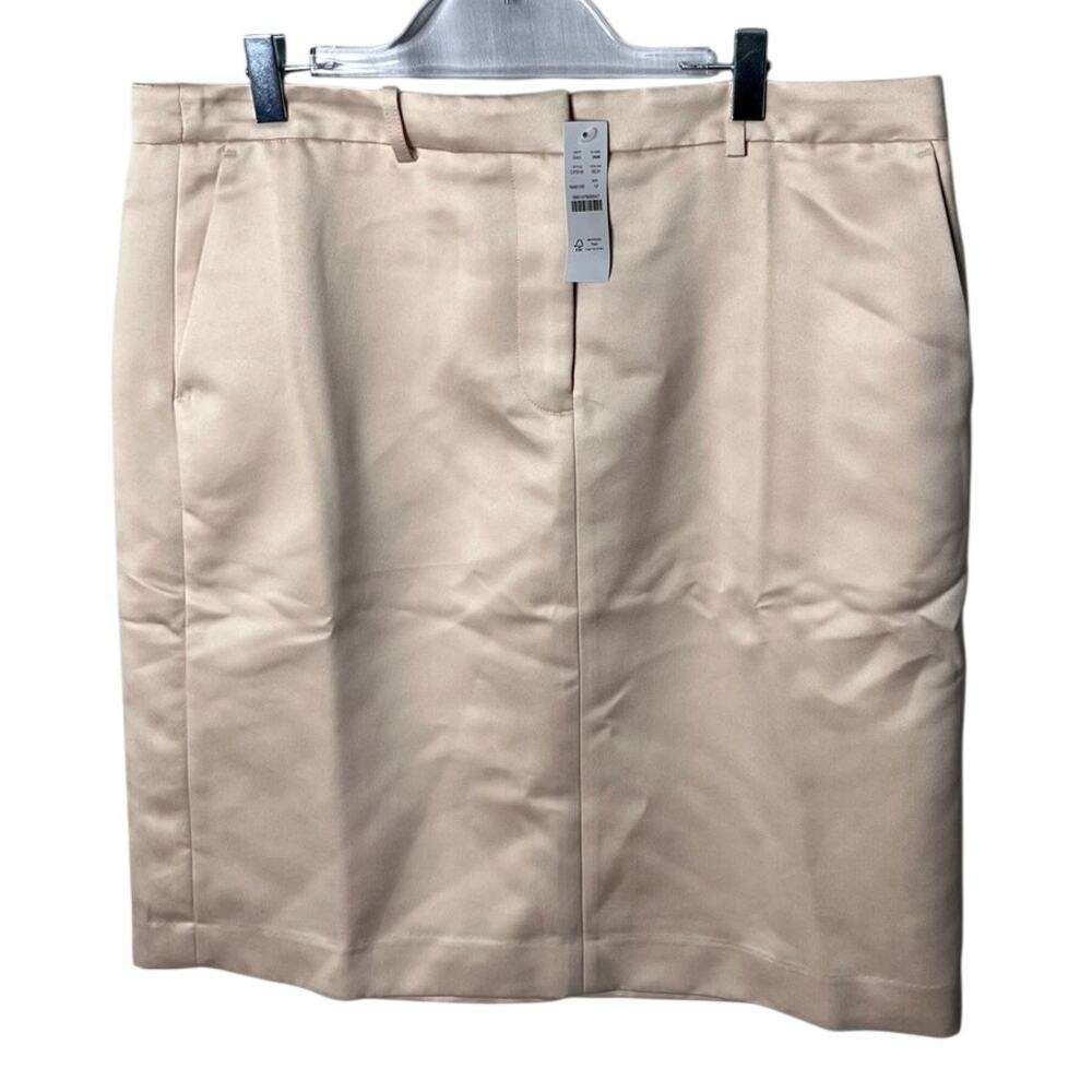 J.Crew Cream Duchesse Satin Skirt NWT 12 Structured Trouser Pencil Skirt
